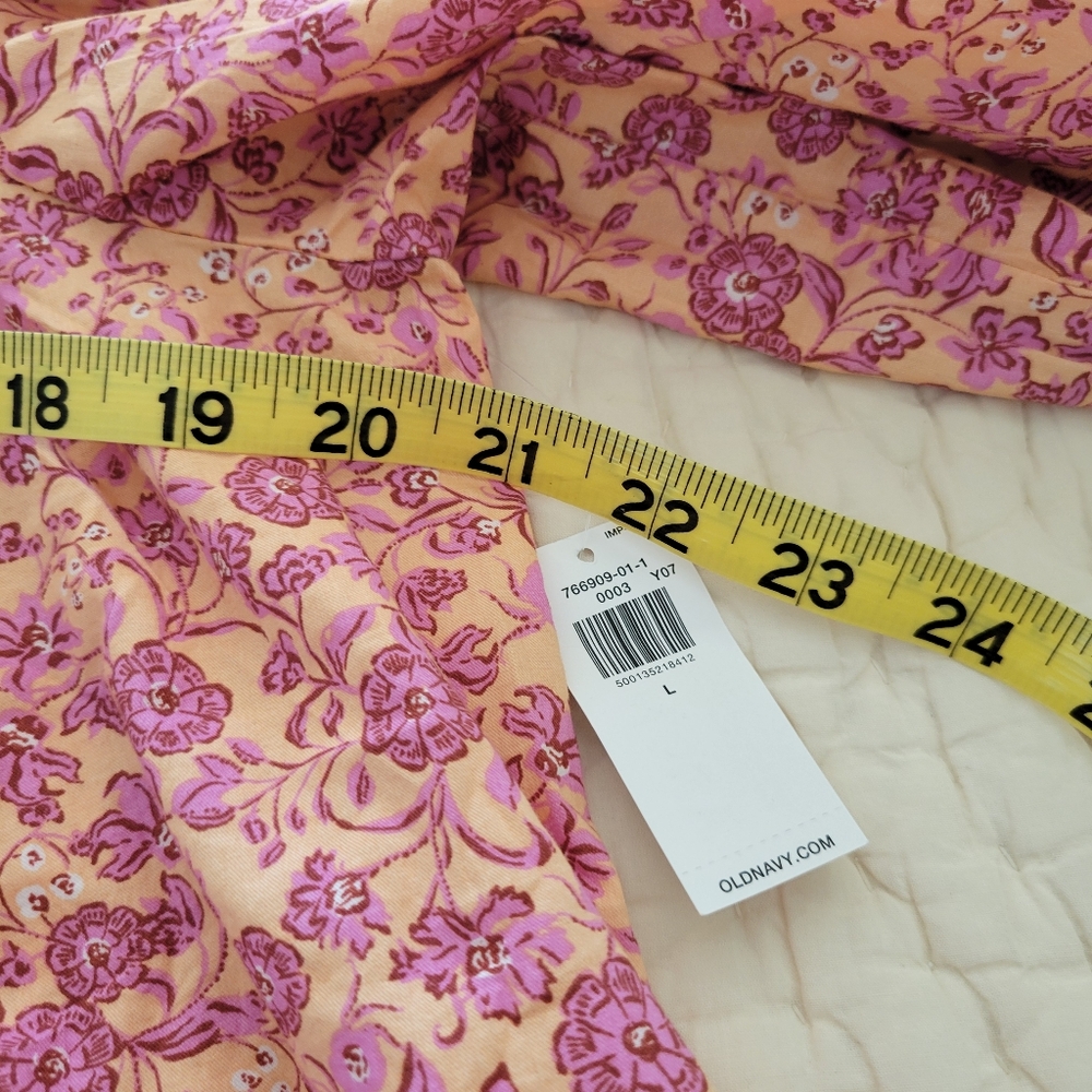 NWT Large Old Navy Pink/Orange Floral Dress - Picture 4 of 6